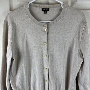 Nine West Cardigan Womens XL Gold Sparkle 3/4 Sleeves  Formal Evening Sweater